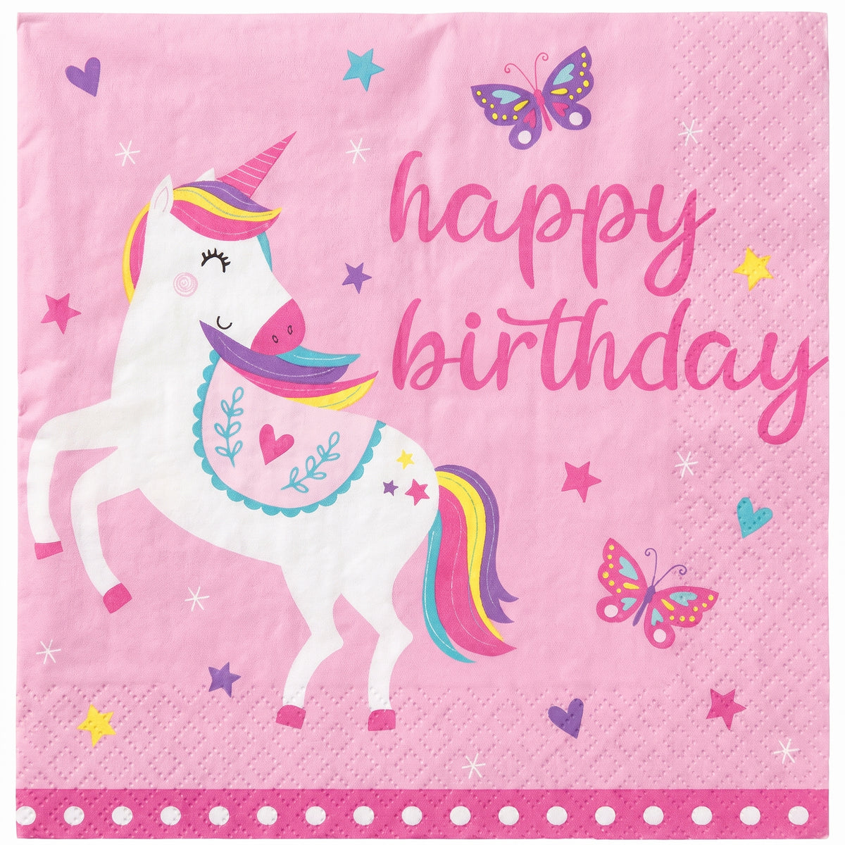 Enchanted Unicorn Birthday Lunch Napkins - 6.5 In. X 6.5 In.