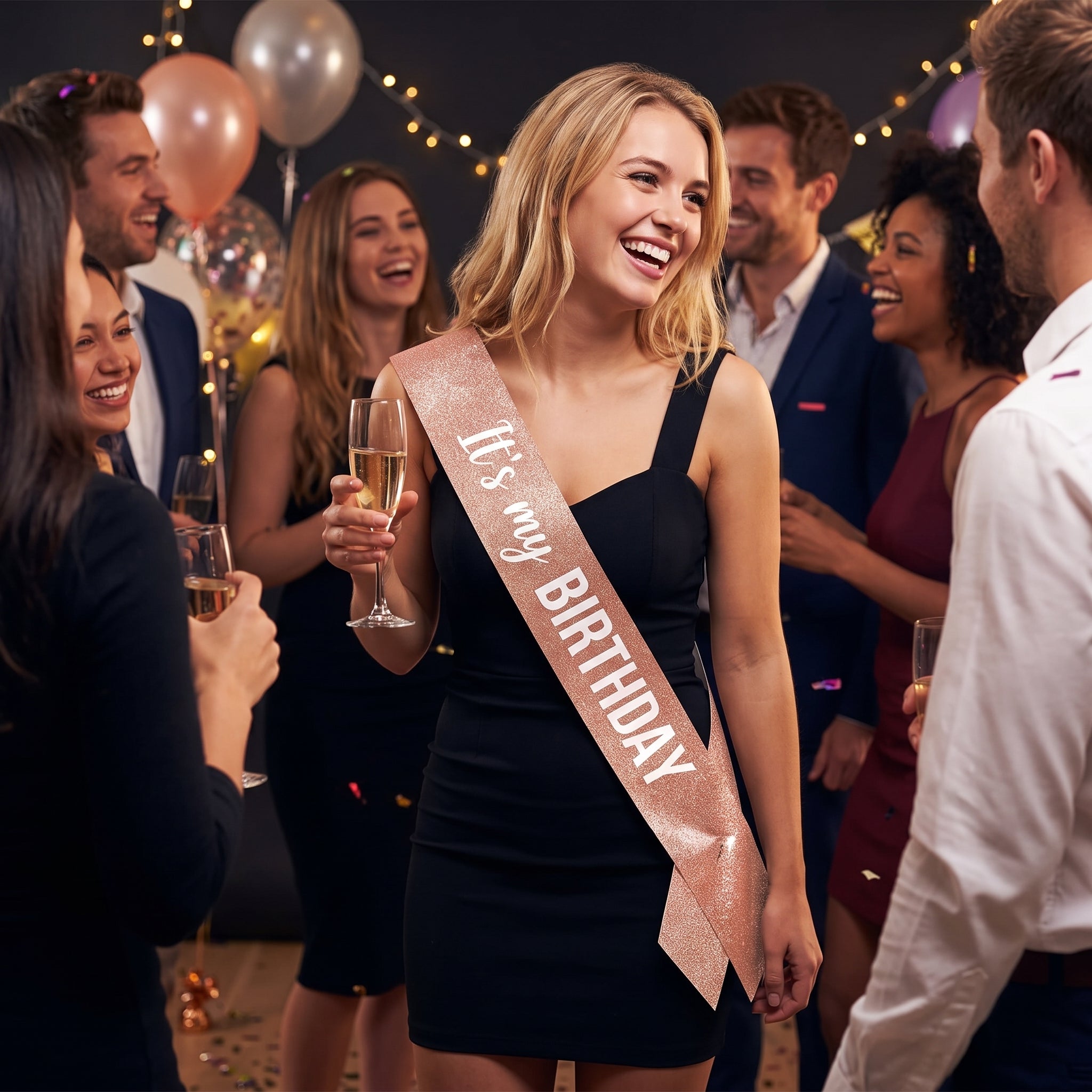 Blush Pink "It's My Birthday" Glitter Sash