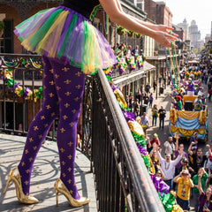 Fleur De Lis Mardi Gras Tights