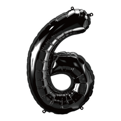 34" Black Number 6 Balloon