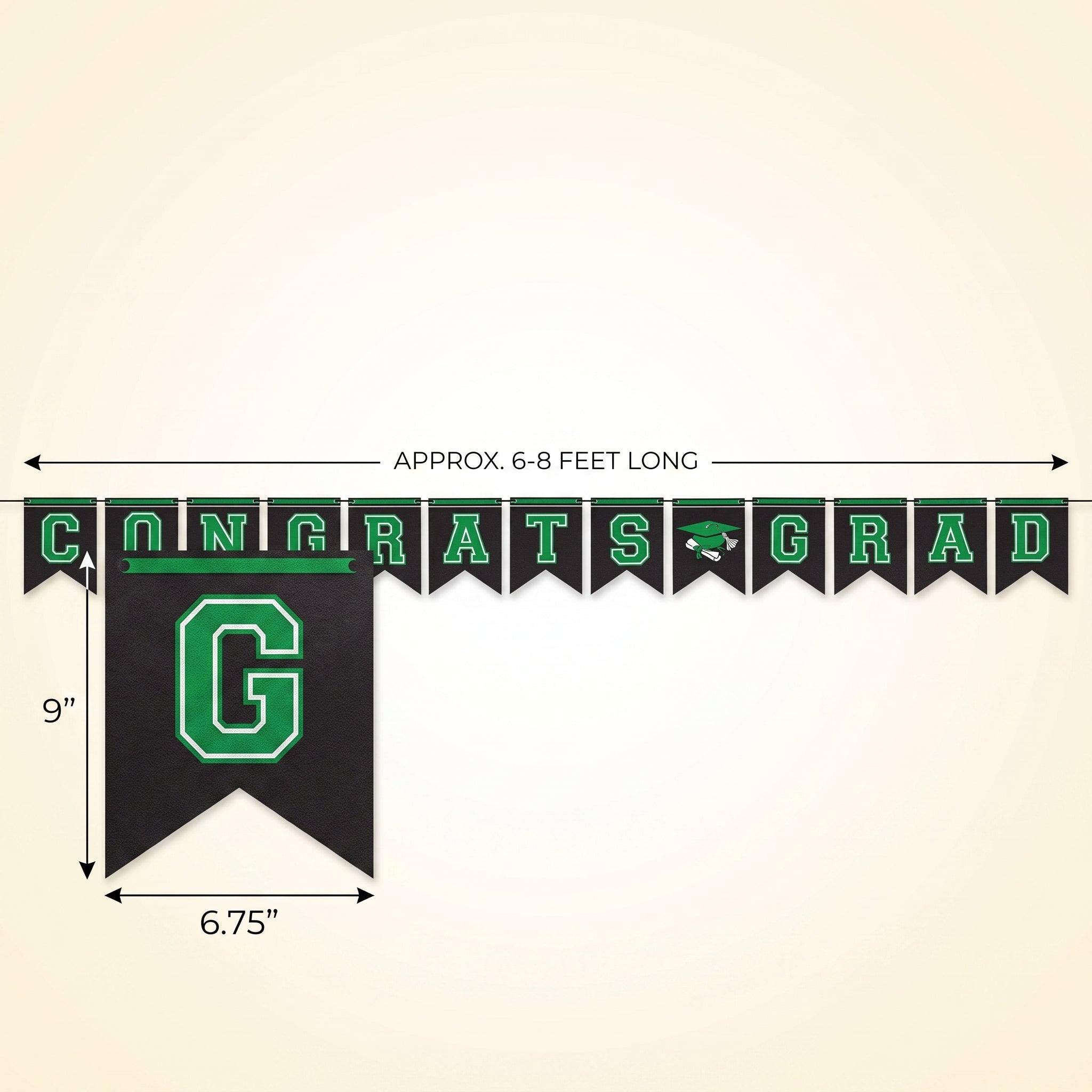 Festive Green Graduation Congrats Banner