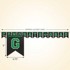 Festive Green Graduation Congrats Banner