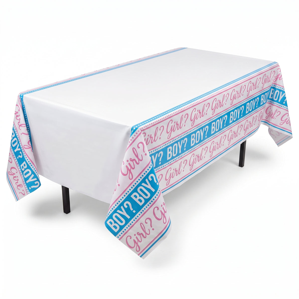 Pink or Blue? Baby Shower Plastic Table Cover