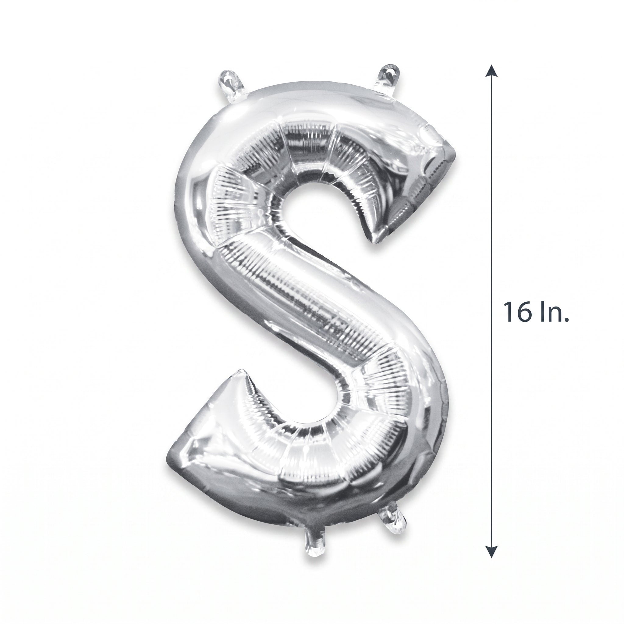 Silver Foil Letter "S" Balloon - Air Filled