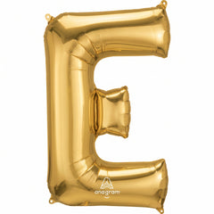 Metallic Gold Letter E Balloon - Foil Super Shape