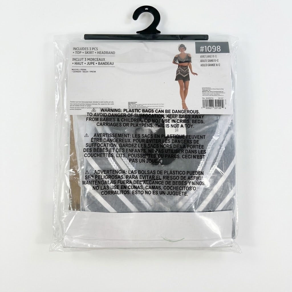 Sheer Flapper Costume Dress for Women - Adult L (10-12)