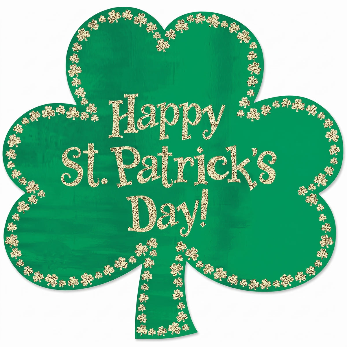 St. Patrick's Day Glitter Shamrock Wall Cutout Decoration, 16-Inch