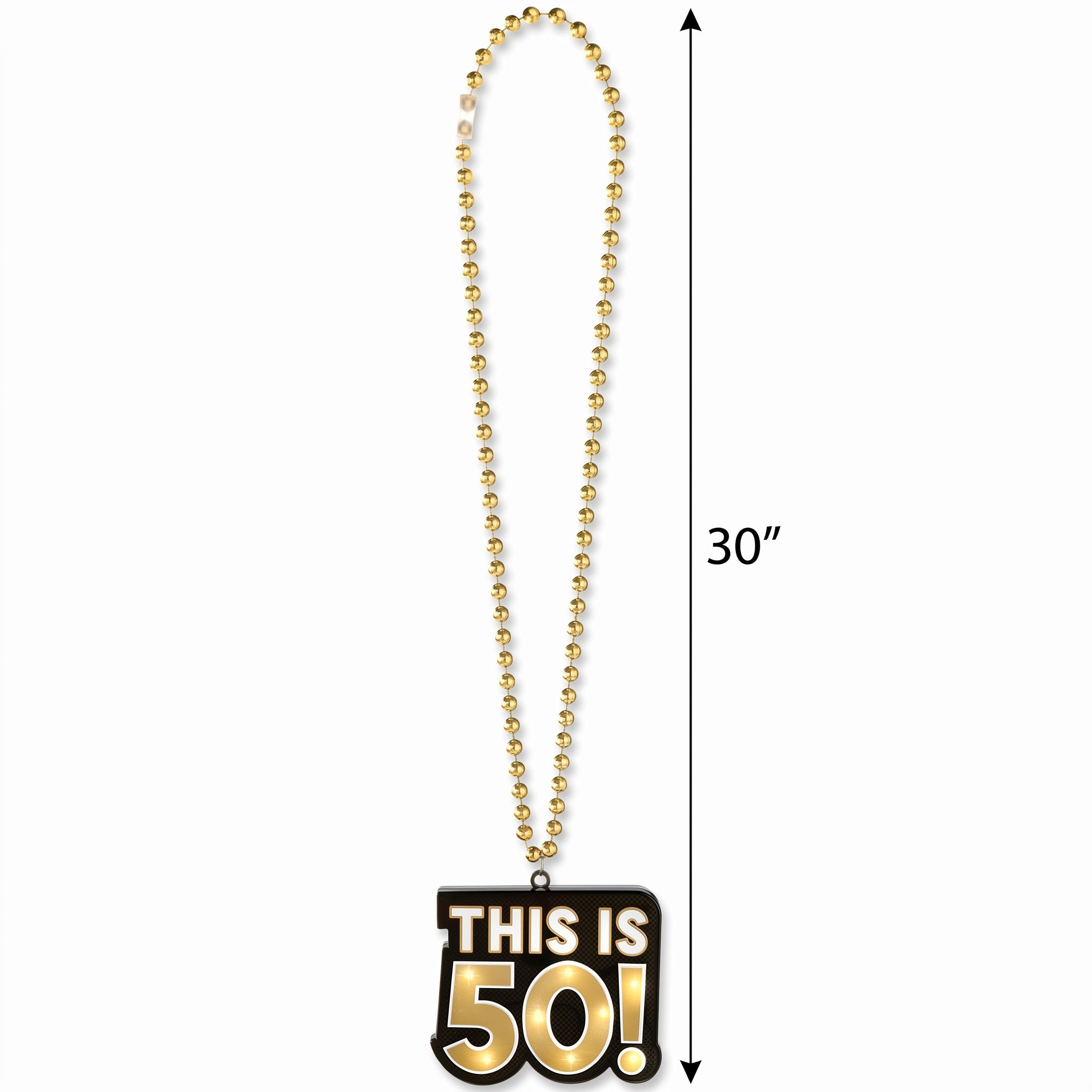 Light-Up "This Is 50!" Birthday Necklace