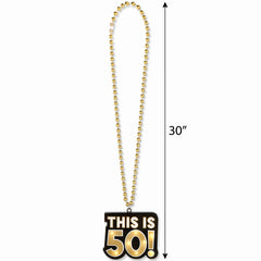 Light-Up "This Is 50!" Birthday Necklace