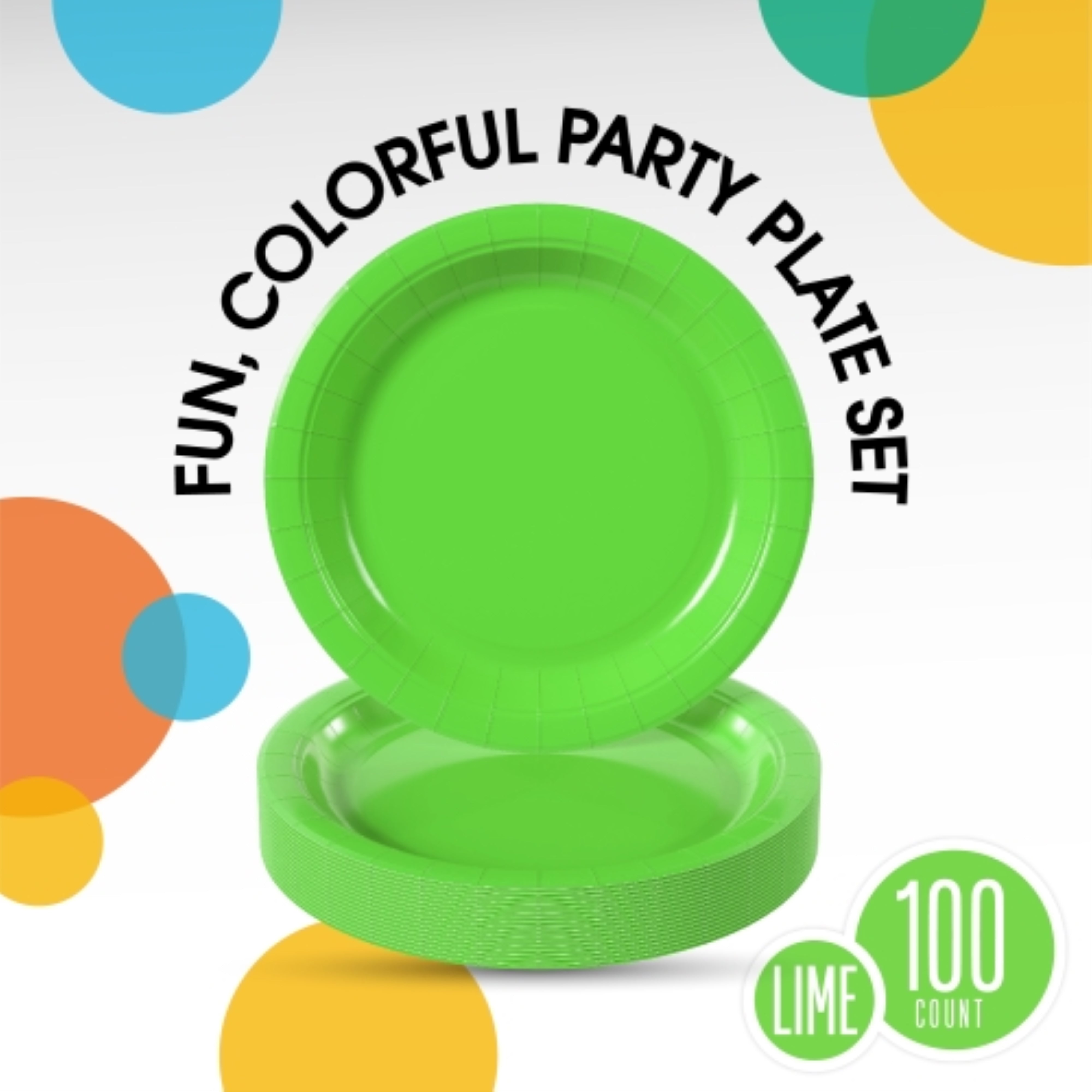 Little Gym - 9 In. Lime Green Plastic Plates | 100 Count