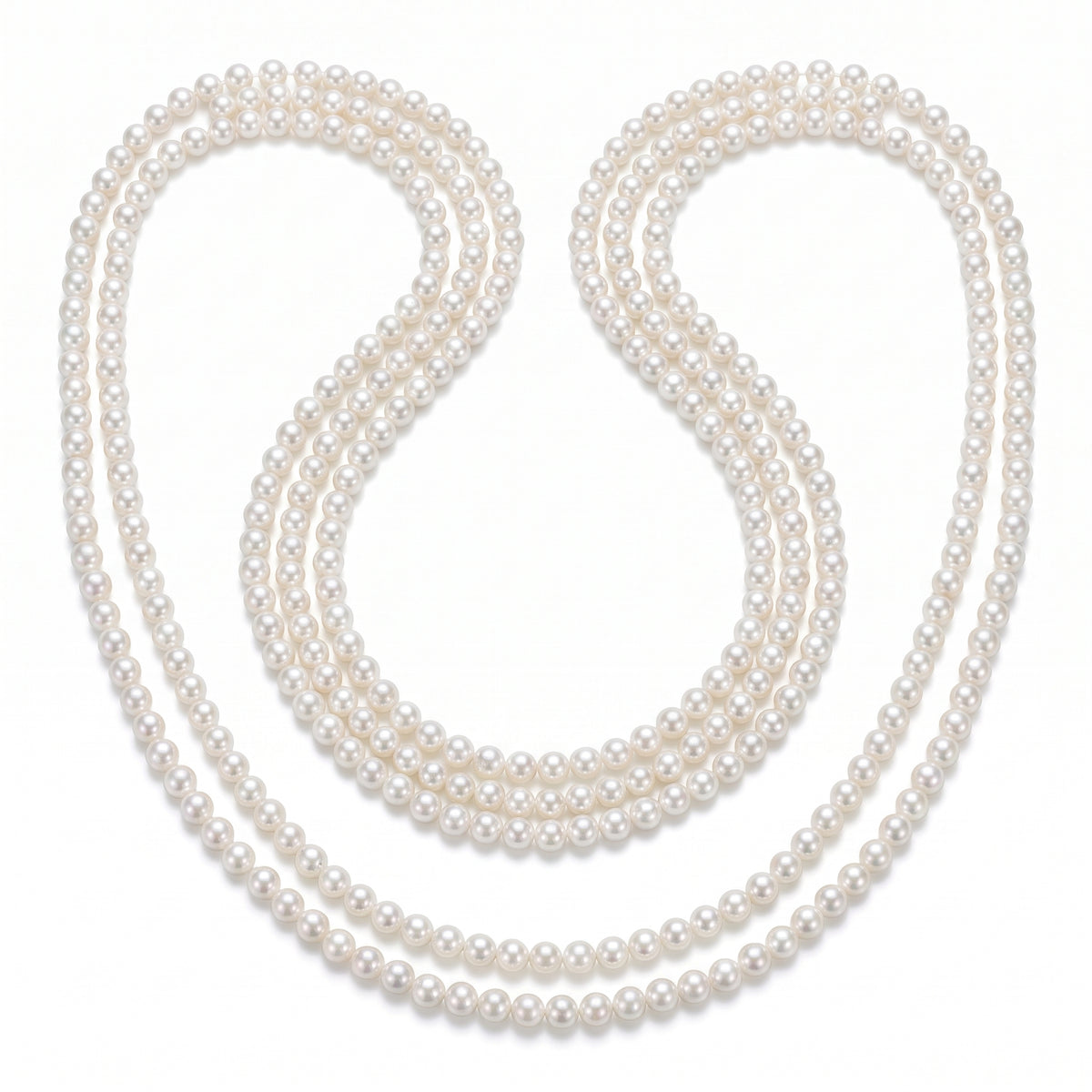 Hollywood Pearl Bead Necklaces - Set of 4