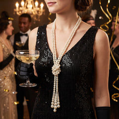 Roaring 20s Deluxe Pearl Necklace - 62" Flapper Costume Accessory