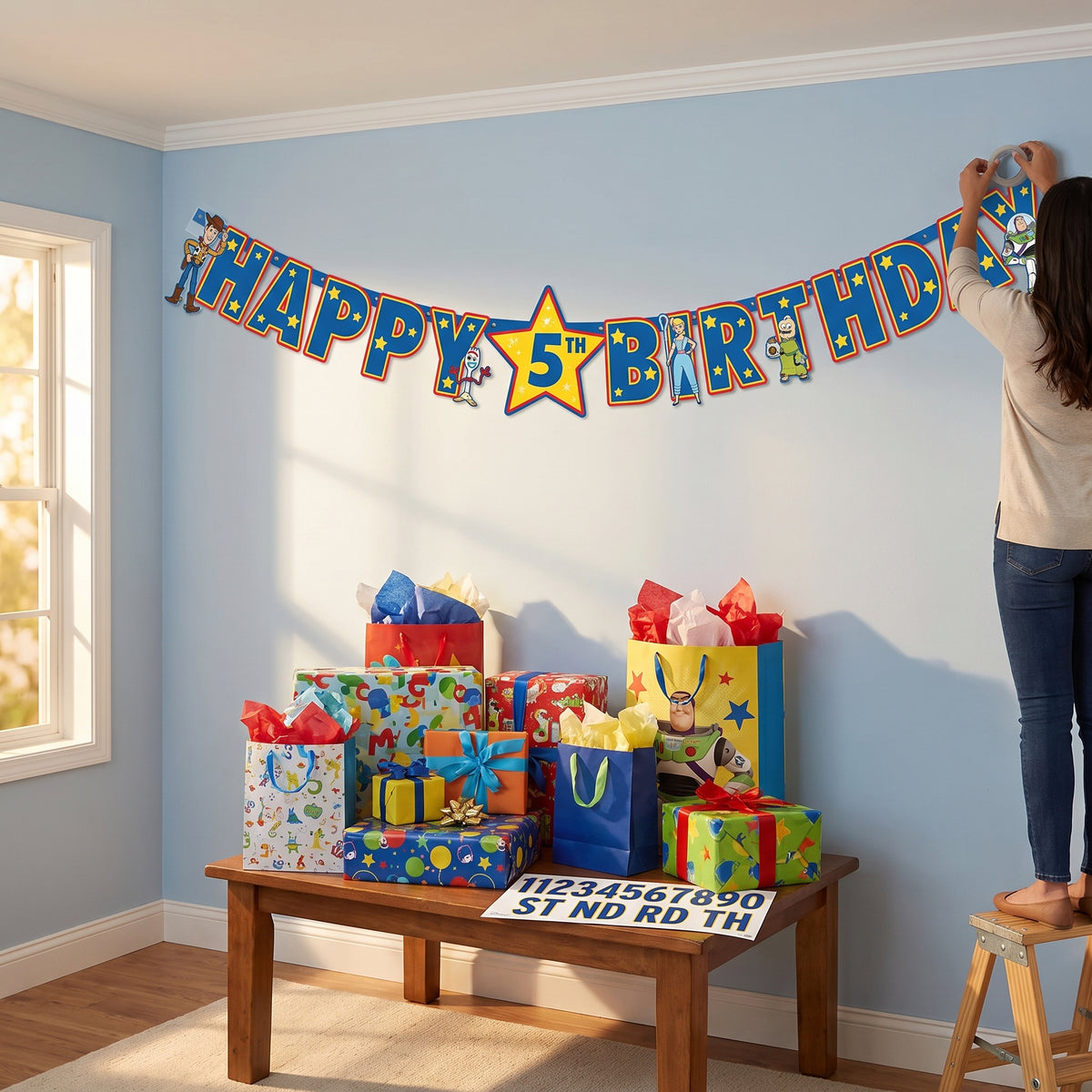 Disney Toy Story 4 Jumbo Birthday Banner - Customizable Age
