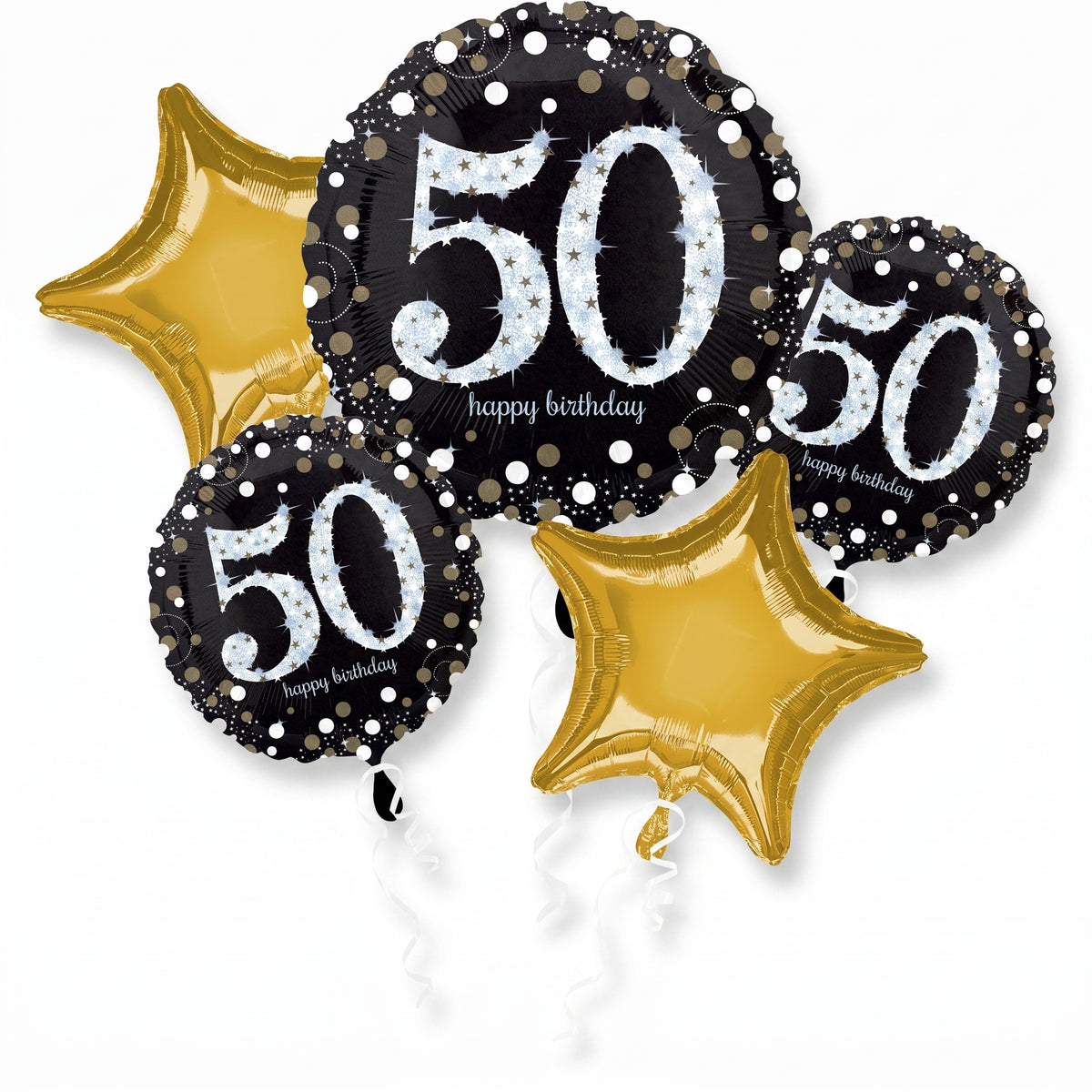 Sparkling 50th Birthday Foil Balloon Bouquet