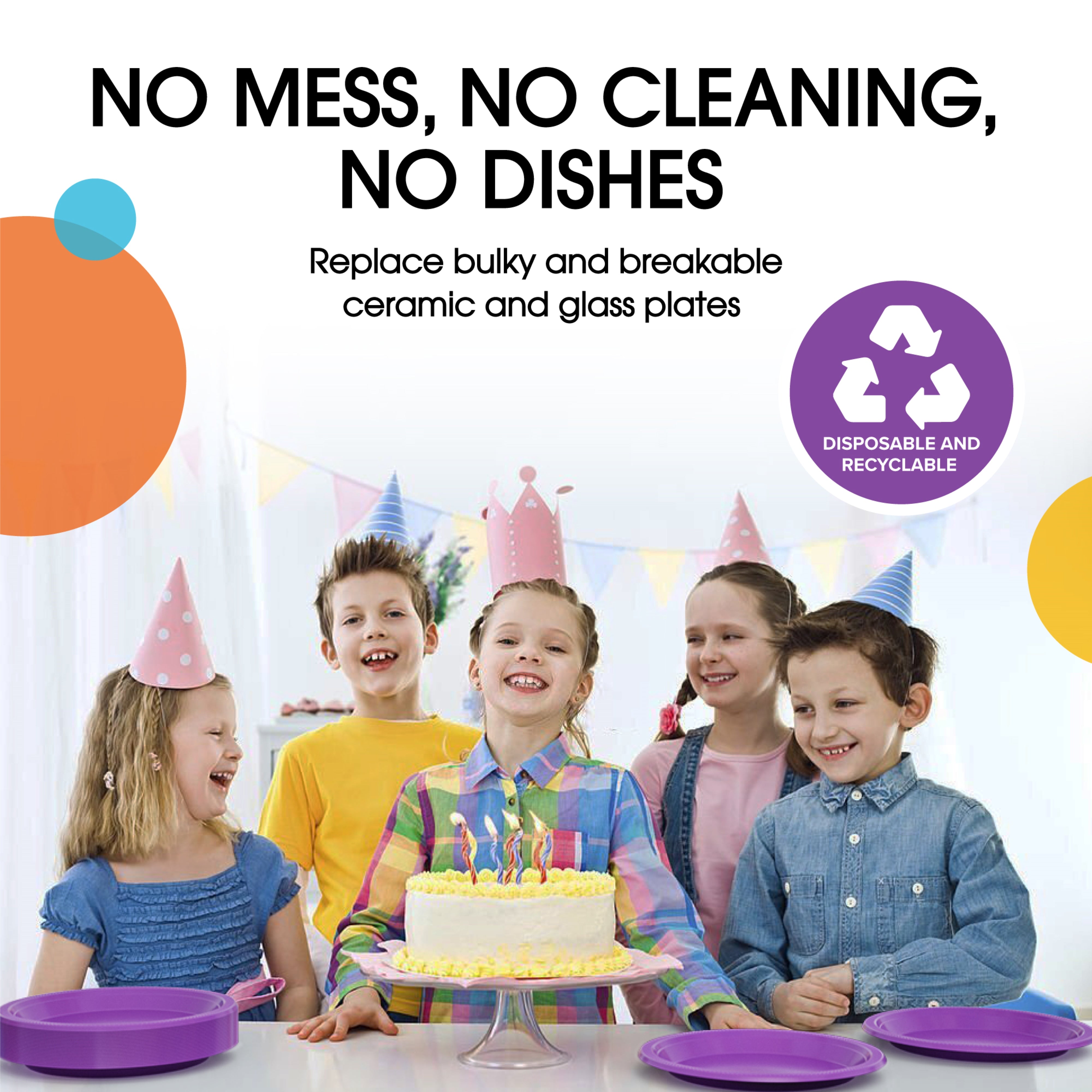 Little Gym - 9 In. Purple Plastic Plates | 100 Count