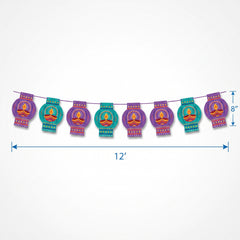 Diwali Lantern Paper Garland Banner, 12-Ft