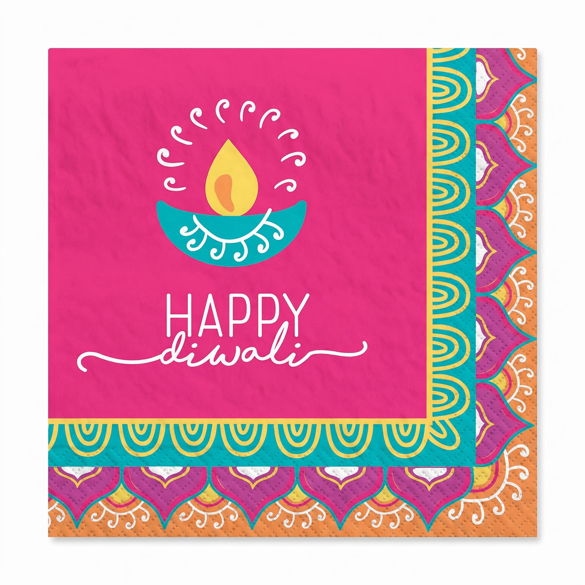 Diwali Celebration Beverage Napkins - 5 In. X 5 In.