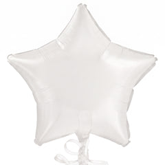 Frosty White Star Foil Balloon - 18-Inch Metallic Mylar