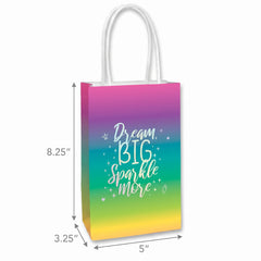 Dream Big Sparkle More Kraft Gift Bags, 12-inch, 8-Pack