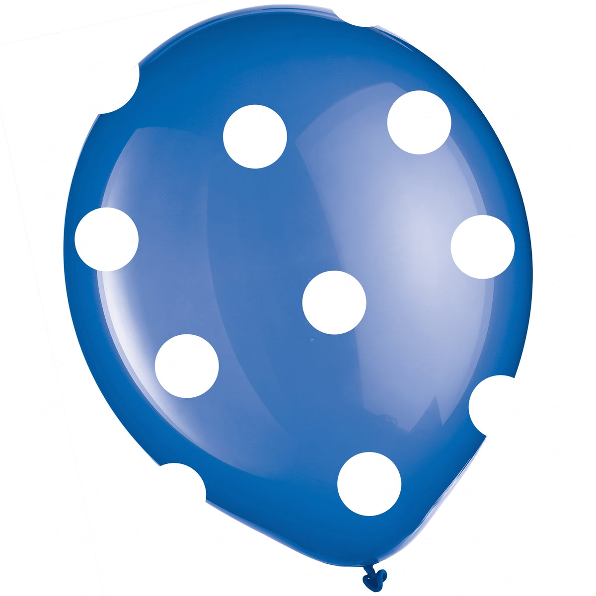Royal Blue 12" Polka Dot Latex Balloons - Bulk Pack