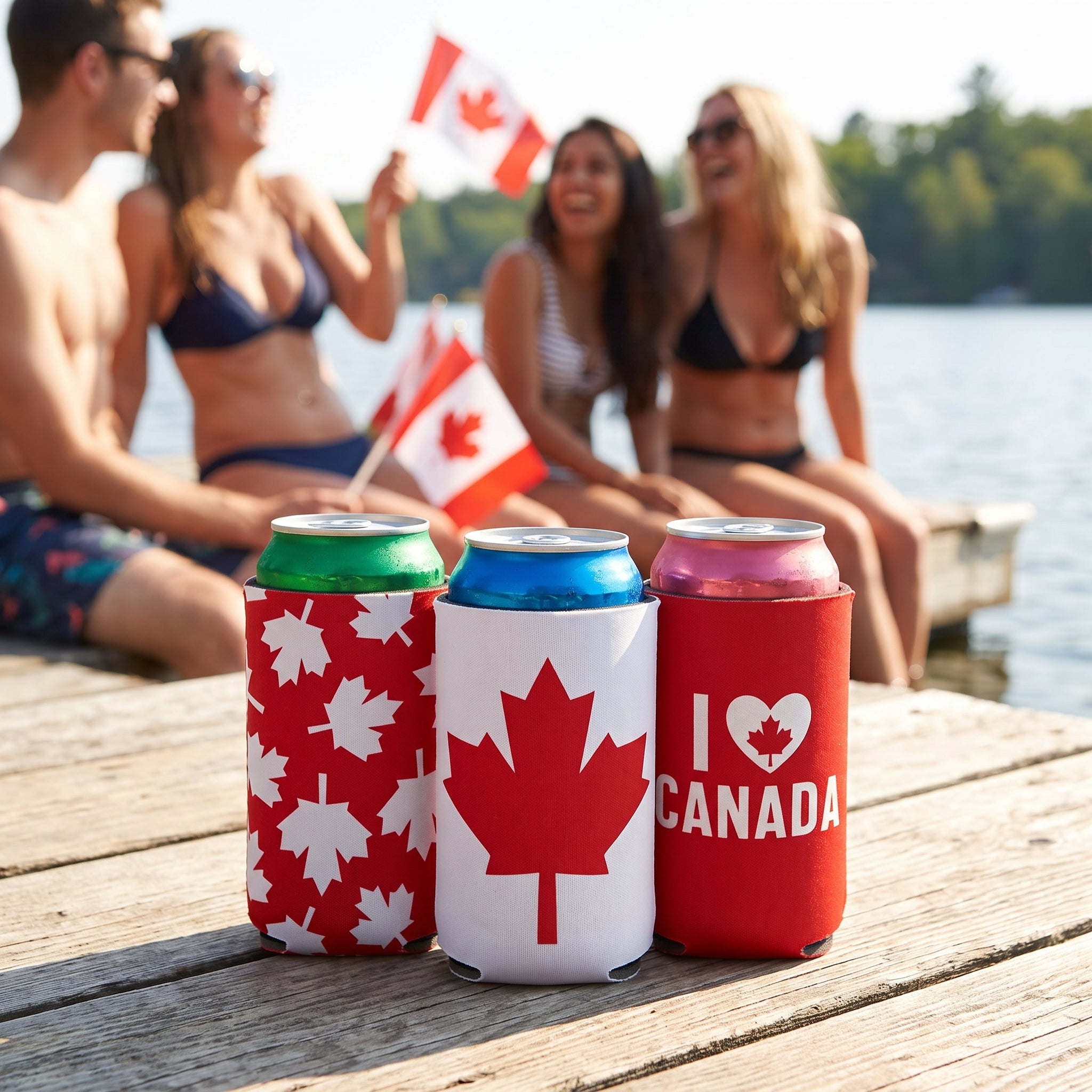 Canada Day Drink Cover Sleeves - Assorted Designs (3-Pack)