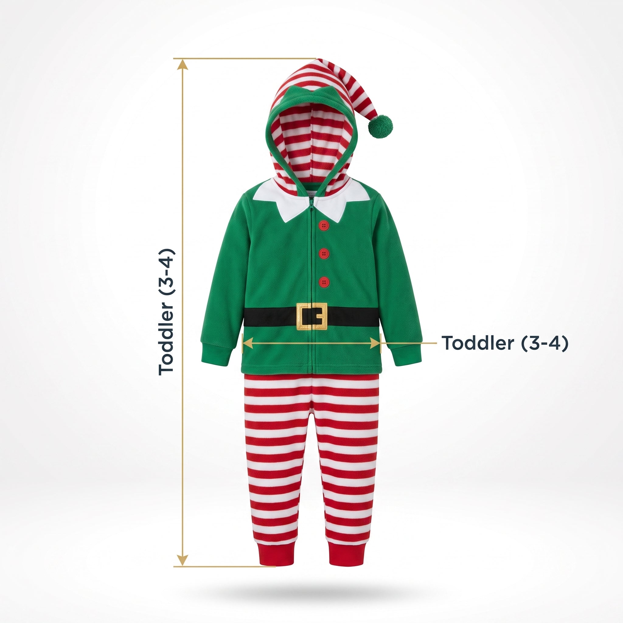 Zipster Elf Costume for Kids - Toddler (3-4)