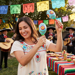 Festive Fiesta Maracas - Vibrant Red and Blue 2-Pack