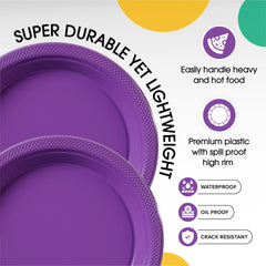 10 In. Purple Plastic Plates | 100 Count