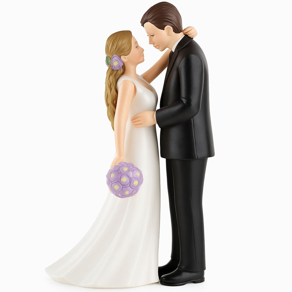 Romantic Bride and Groom Wedding Cake Topper Figurine