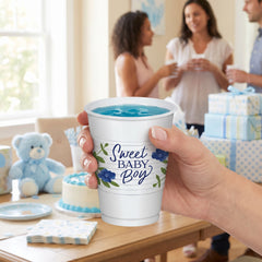 "Sweet Baby Boy" 16oz Plastic Cups - 25ct