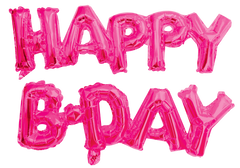 Happy Birthday Cursive 2Pc/Pack Pink Balloon