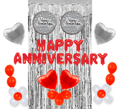 16" Happy Anniversary Total 40Pcs/Pack -Red Balloon