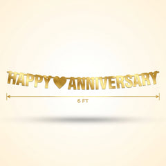 Gold "Happy Anniversary" Letter Banner