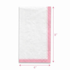 Premium New Pink Guest Towel Napkins - 20 Count