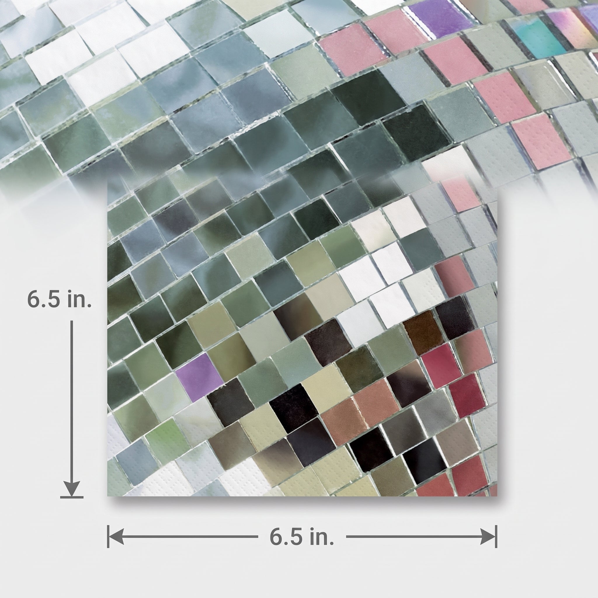 Silver Disco Ball Lunch Napkins - 6.5 In. x 6.5 In. - 16 Pack