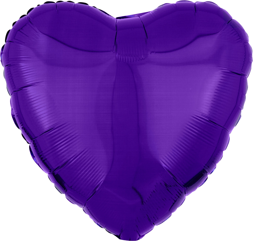 Purple Heart Metallic Foil Balloon - 18 Inch