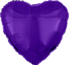 Purple Heart Metallic Foil Balloon - 18 Inch