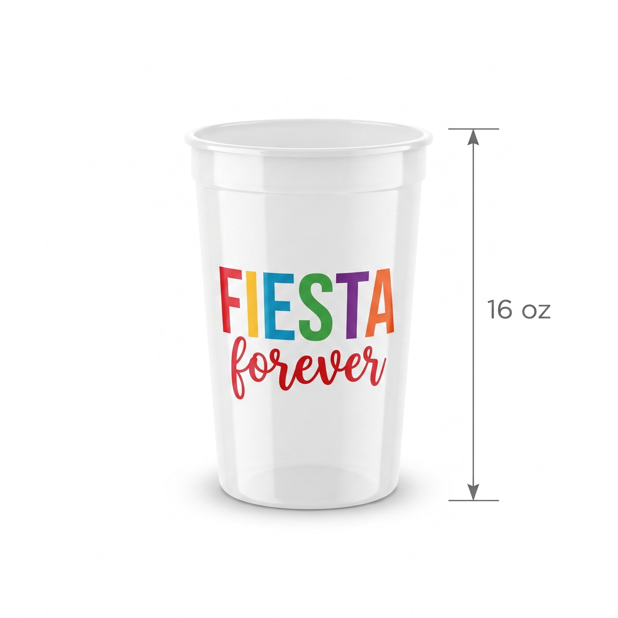 Fiesta Forever Plastic Cups, 16oz, 25 Pack