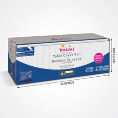 Royal Blue Plastic Table Cover Roll with Cutter - 54 x 126 ft