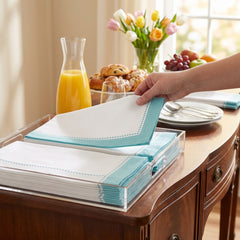 Premium Robin's Egg Blue Guest Towel Napkins - 20 Count