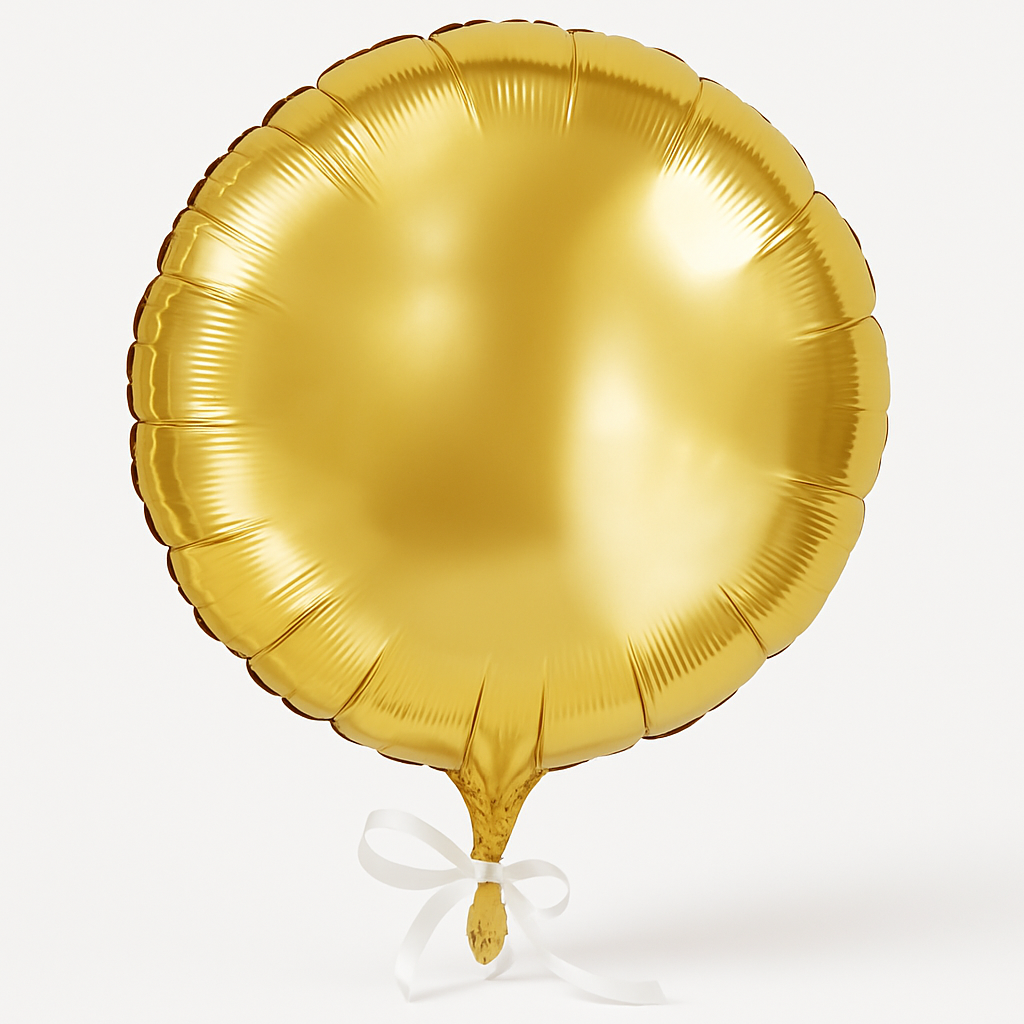 Elegant Gold Metallic Round Balloon - 18-Inch