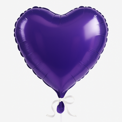 Purple Heart-Shaped Foil Balloon - 18 Inch