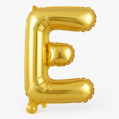 Gold Foil Letter 'E' Balloon ‚Äì Metallic Air-Filled Decoration