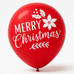 Festive Christmas Latex Balloons - 15 Pack