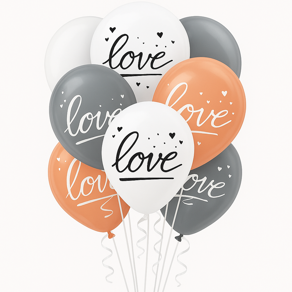 Romantic Navy Bride "Love" Latex Balloons ‚Äì 12", 15 Pack