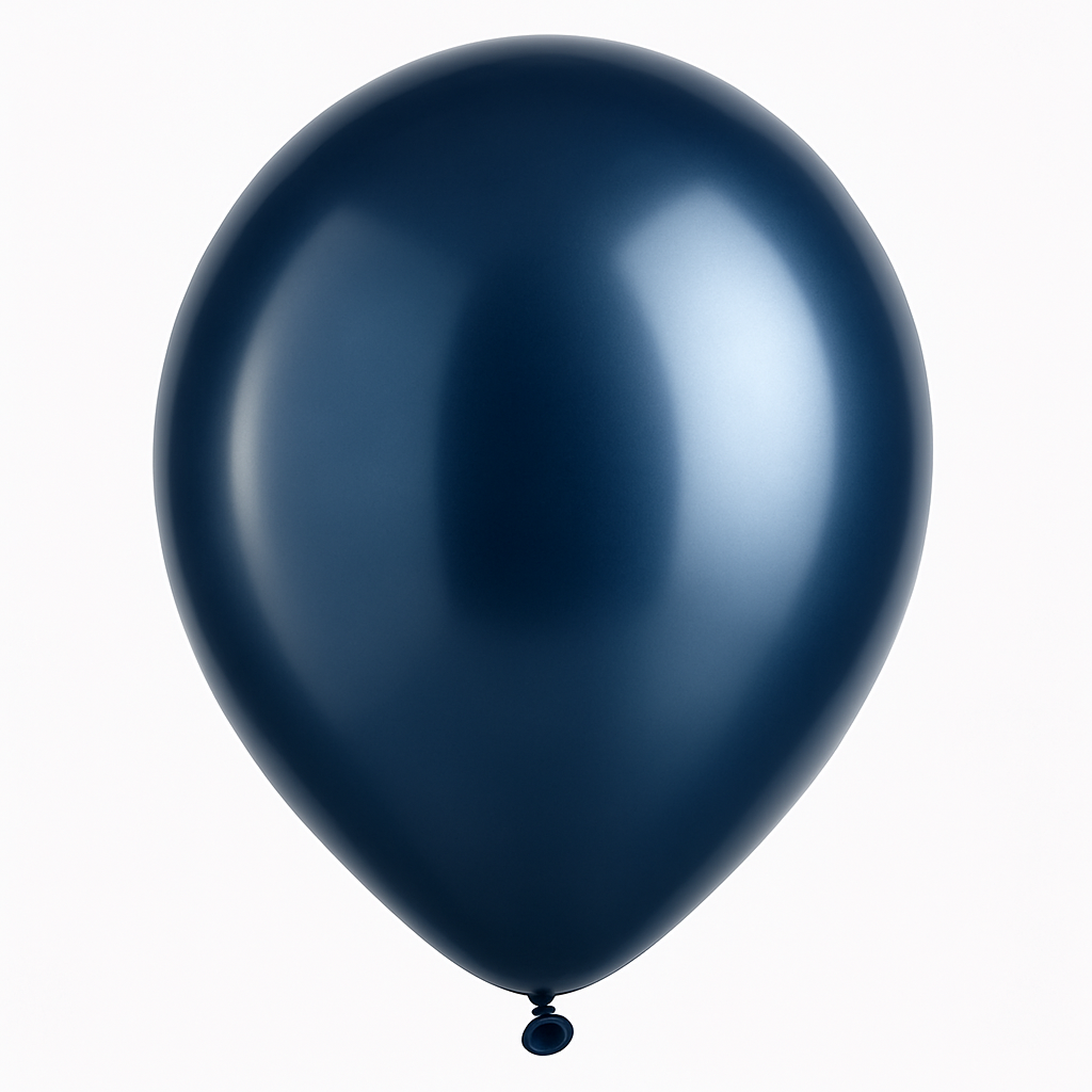 12" True Navy Metallic Latex Balloon