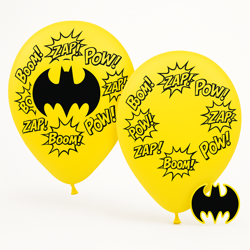 Batman "Pow! Zap!" Latex Balloon Decorating Kit - 6 Pack, 12"