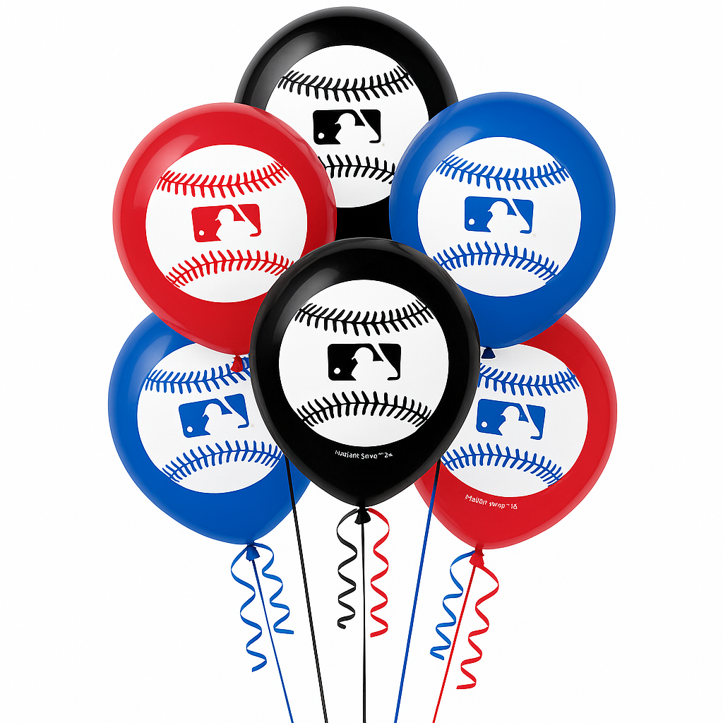 Major League Baseball Printed Latex Balloons - 12-Inch, 6-Pack