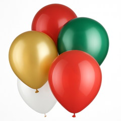 Festive Christmas Latex Balloons - 15 Pack