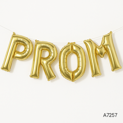Gold "Prom" Letter Foil Balloon Banner Kit